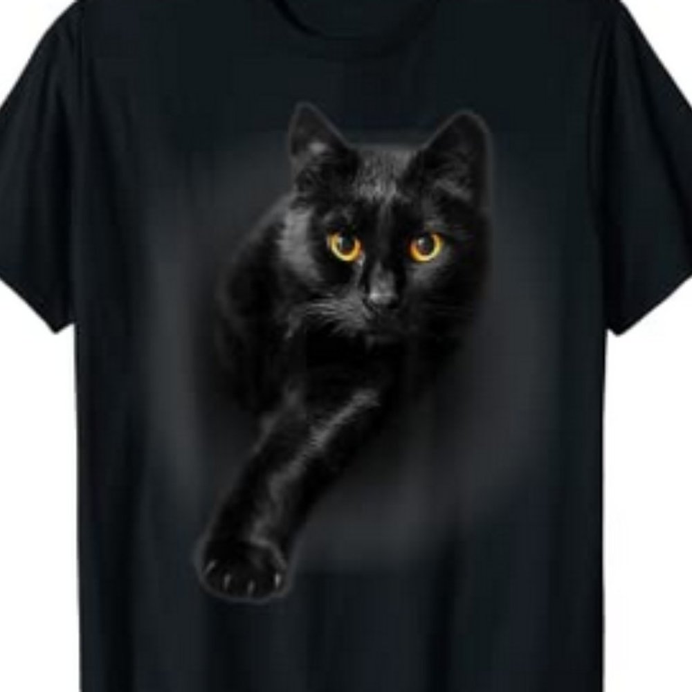 Black Cat Yellow Eyes T-Shirt